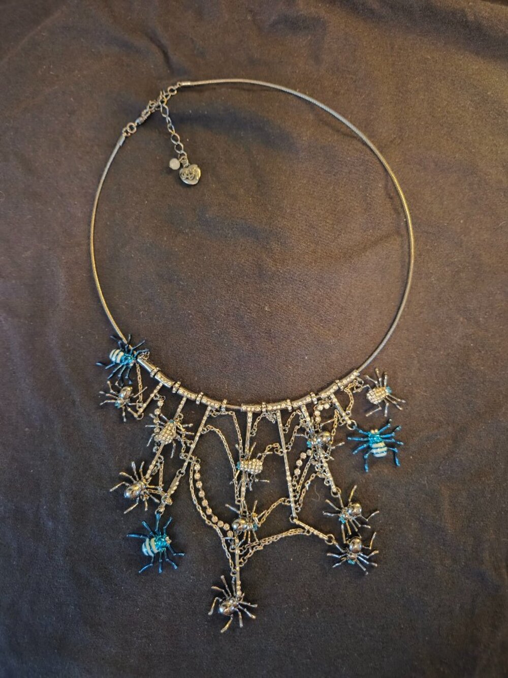 Betsey Johnson Rich Witch Spider Statement Necklace